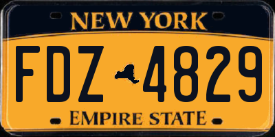 NY license plate FDZ4829