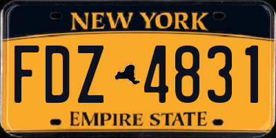 NY license plate FDZ4831
