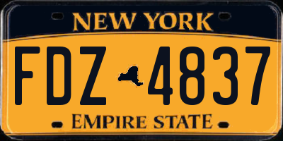 NY license plate FDZ4837