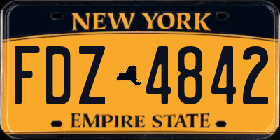 NY license plate FDZ4842