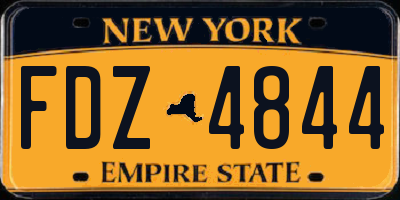 NY license plate FDZ4844