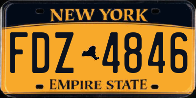 NY license plate FDZ4846
