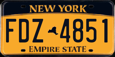 NY license plate FDZ4851