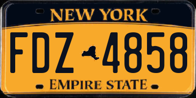 NY license plate FDZ4858