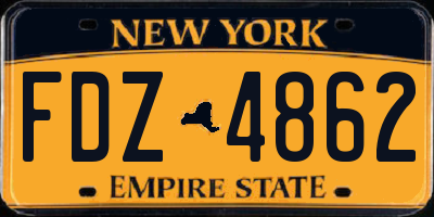 NY license plate FDZ4862