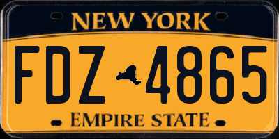 NY license plate FDZ4865