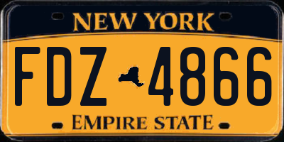 NY license plate FDZ4866