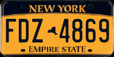 NY license plate FDZ4869