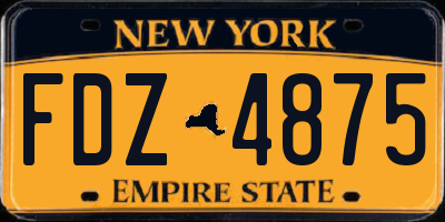NY license plate FDZ4875
