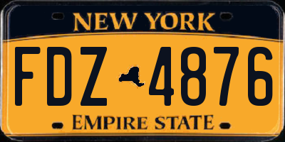 NY license plate FDZ4876