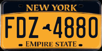 NY license plate FDZ4880