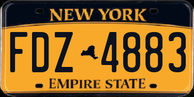 NY license plate FDZ4883