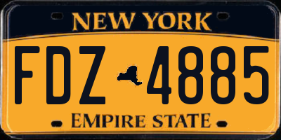NY license plate FDZ4885