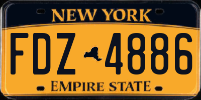 NY license plate FDZ4886