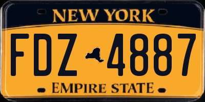 NY license plate FDZ4887