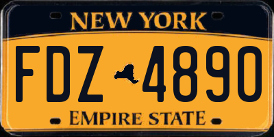 NY license plate FDZ4890