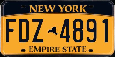 NY license plate FDZ4891