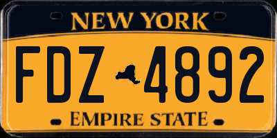 NY license plate FDZ4892