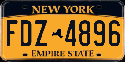 NY license plate FDZ4896