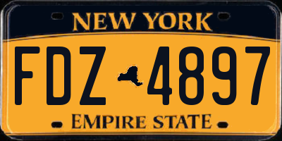 NY license plate FDZ4897