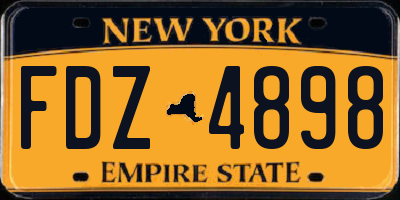 NY license plate FDZ4898