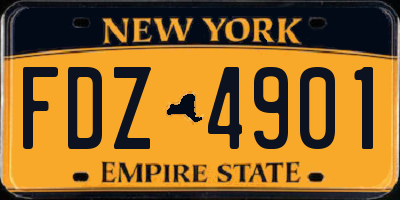 NY license plate FDZ4901