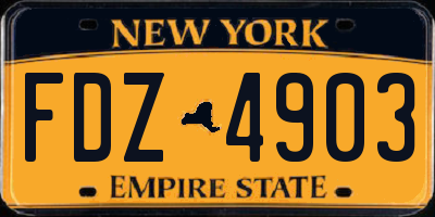 NY license plate FDZ4903