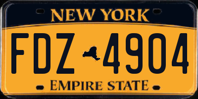NY license plate FDZ4904