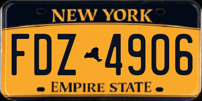 NY license plate FDZ4906