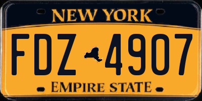NY license plate FDZ4907