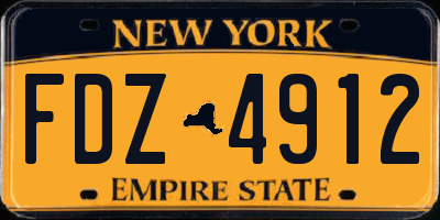 NY license plate FDZ4912