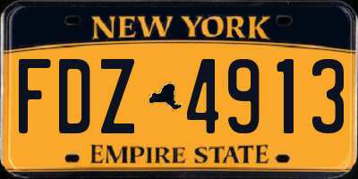 NY license plate FDZ4913
