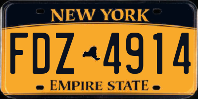 NY license plate FDZ4914