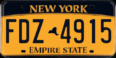 NY license plate FDZ4915