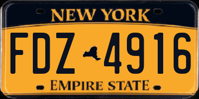 NY license plate FDZ4916