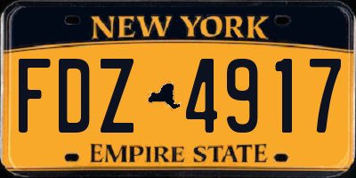 NY license plate FDZ4917