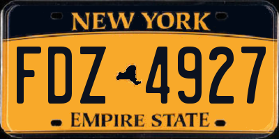 NY license plate FDZ4927