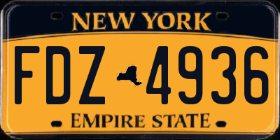 NY license plate FDZ4936