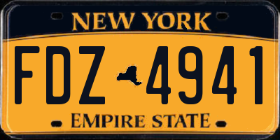 NY license plate FDZ4941