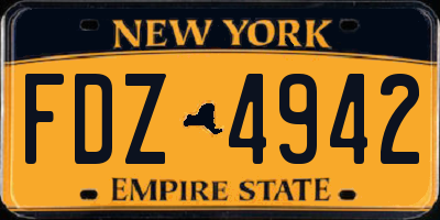 NY license plate FDZ4942