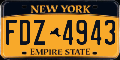 NY license plate FDZ4943