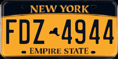 NY license plate FDZ4944