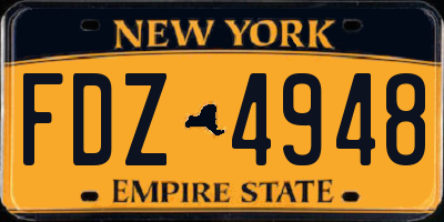 NY license plate FDZ4948