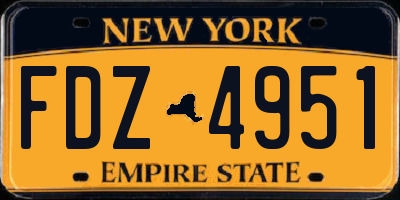 NY license plate FDZ4951