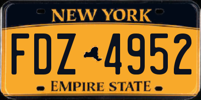 NY license plate FDZ4952
