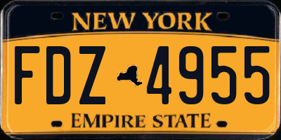 NY license plate FDZ4955
