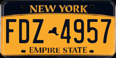 NY license plate FDZ4957