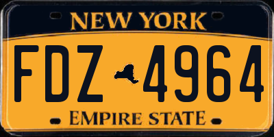 NY license plate FDZ4964