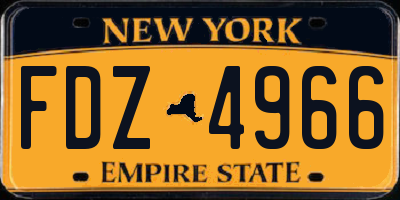 NY license plate FDZ4966