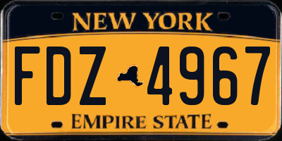 NY license plate FDZ4967